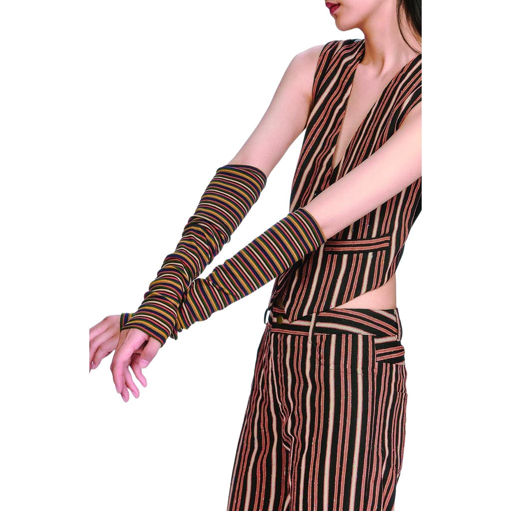 Anna Sui Venetian Stripe Arm Warmers In Multi