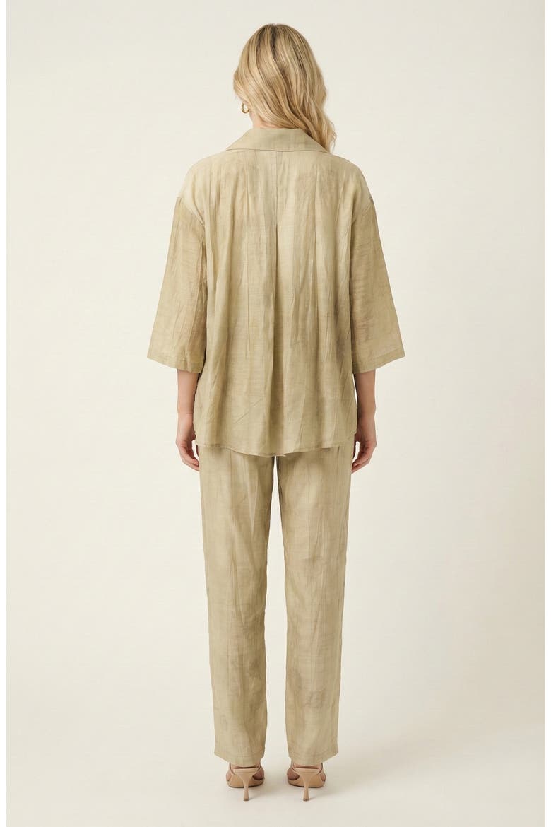 Relaxed Button Front Shirt & Drawstring Pants Set, Alternate, color, Pale Green