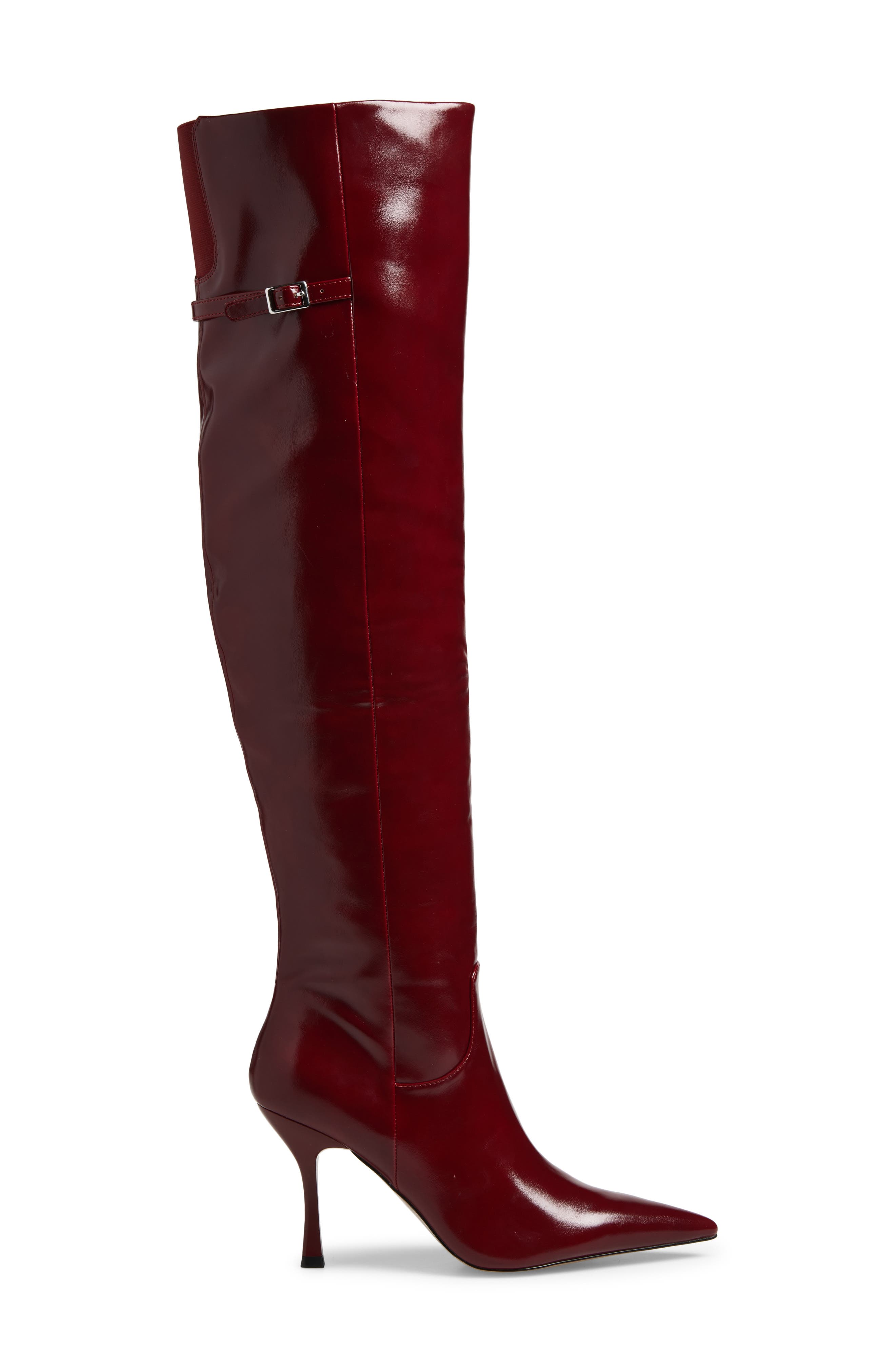 Steve Madden Dawn Pointed Toe Over the Knee Boot, Alternate, color, Wine