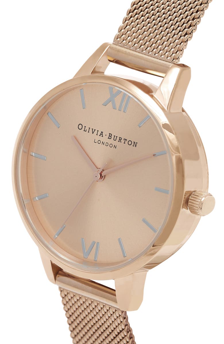 Olivia Burton The England Mesh Strap Watch, 34mm, Alternate, color, 
