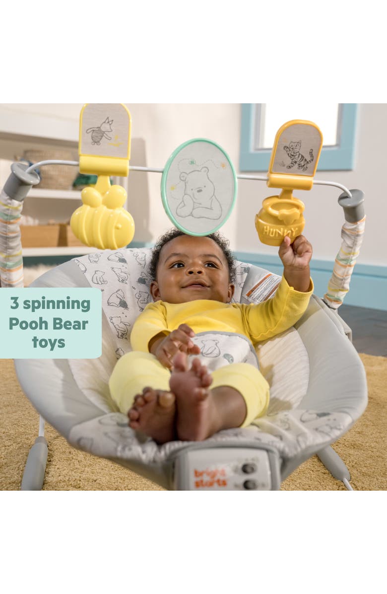 BRIGHT STARTS Disney Baby Winnie the Pooh Classic Pals Vibrating Bouncer, Alternate, color, White