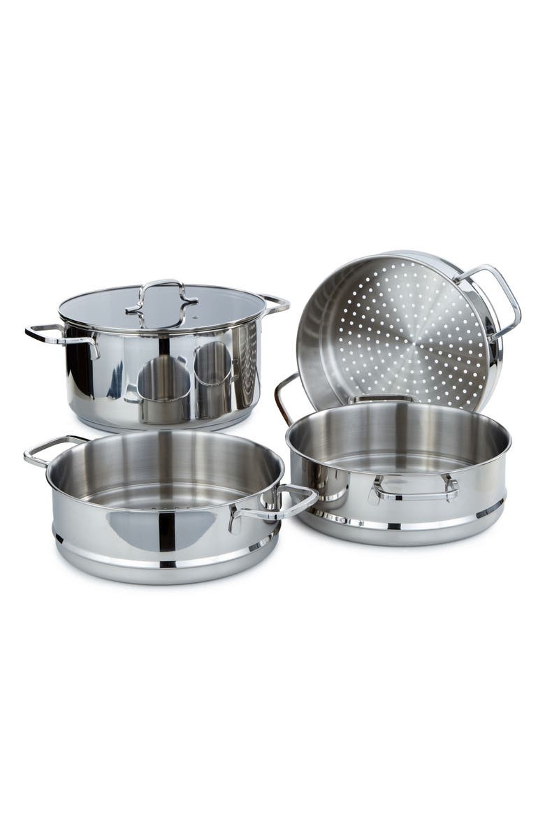 BergHOFF DiNA Helix 5-Piece Steamer Set, Main, color, Silver
