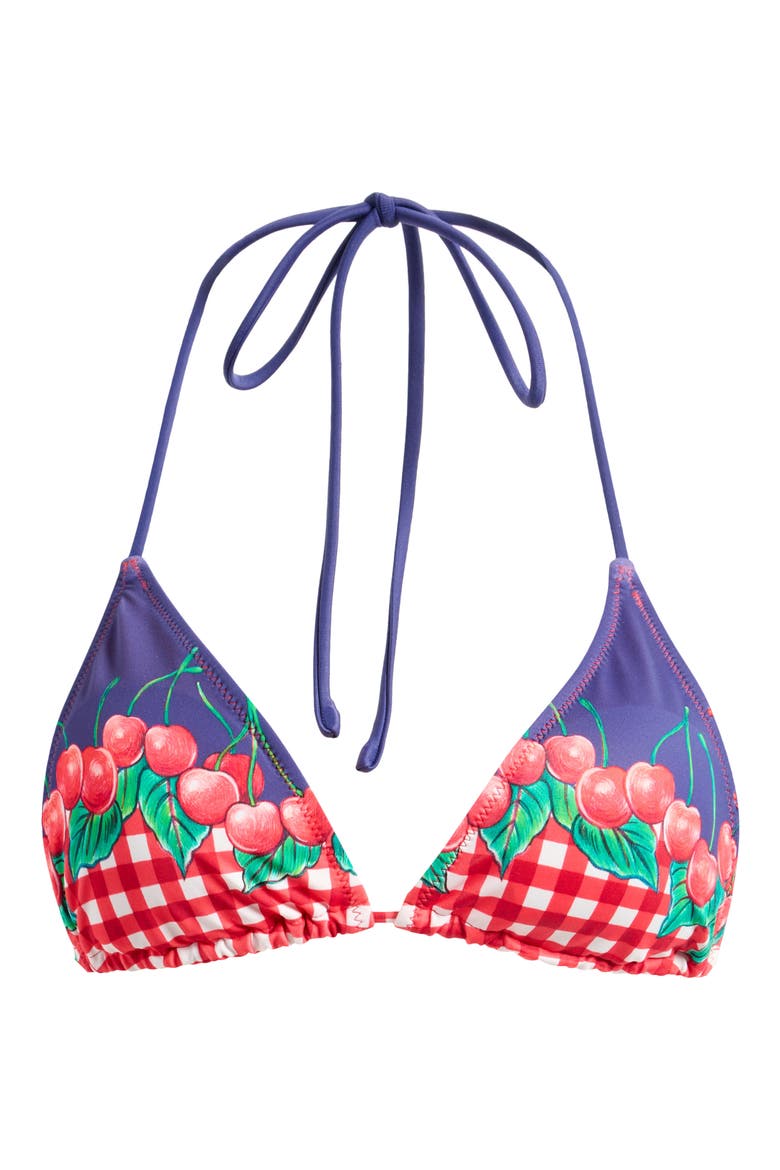 Triangle Bikini Top, Alternate, color, RED