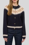 ZOE AND CLAIRE Fair Isle Button Cardigan