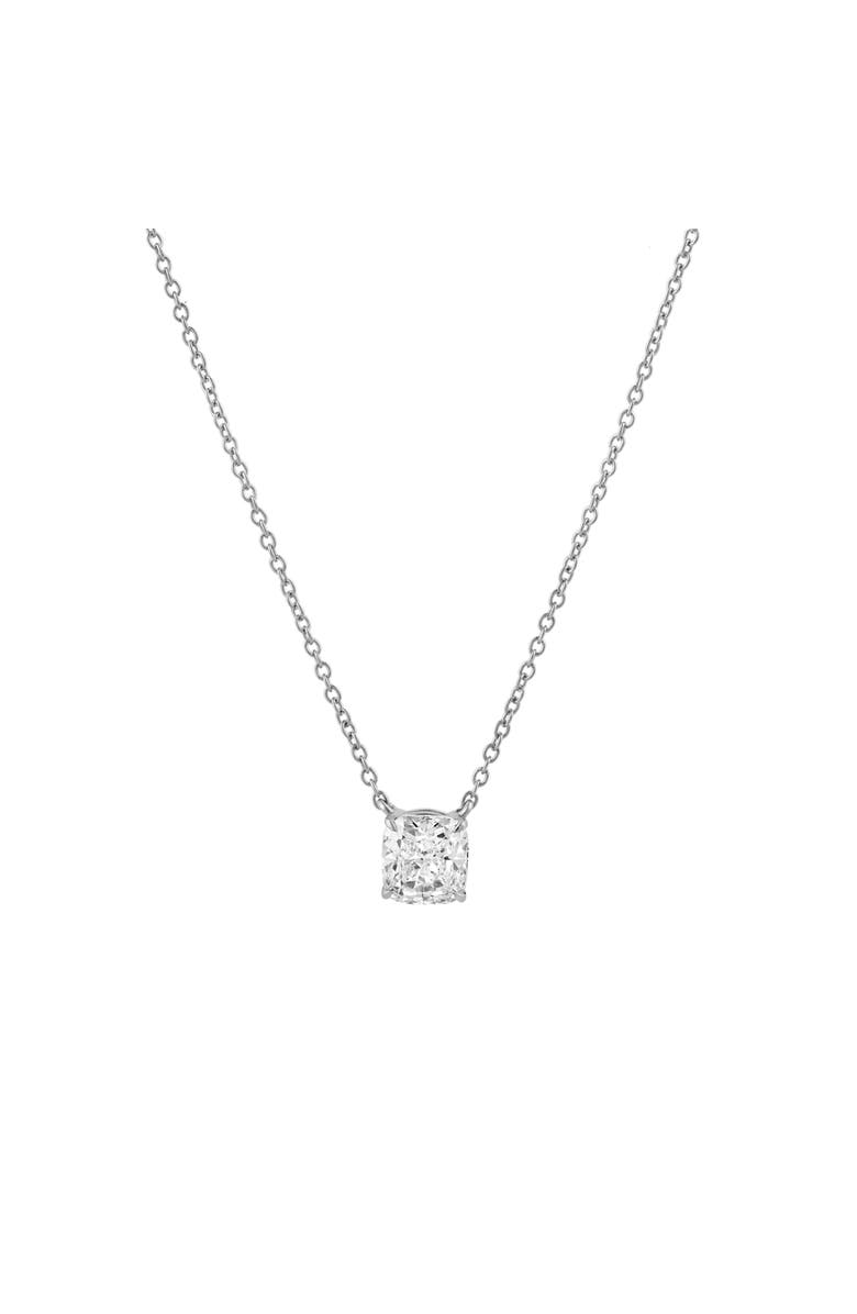 LuvMyJewelry Cushion Chic 14K Gold Lab Grown Diamond Necklace - 1.00 ct, Main, color, 14K White Gold