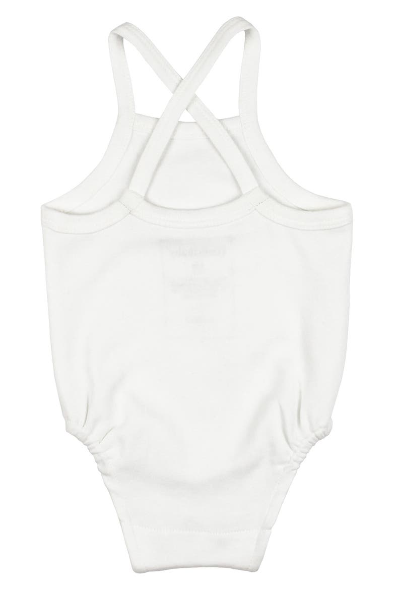 Crisscross Strap Organic Cotton Bodysuit, Alternate, color, WHITE