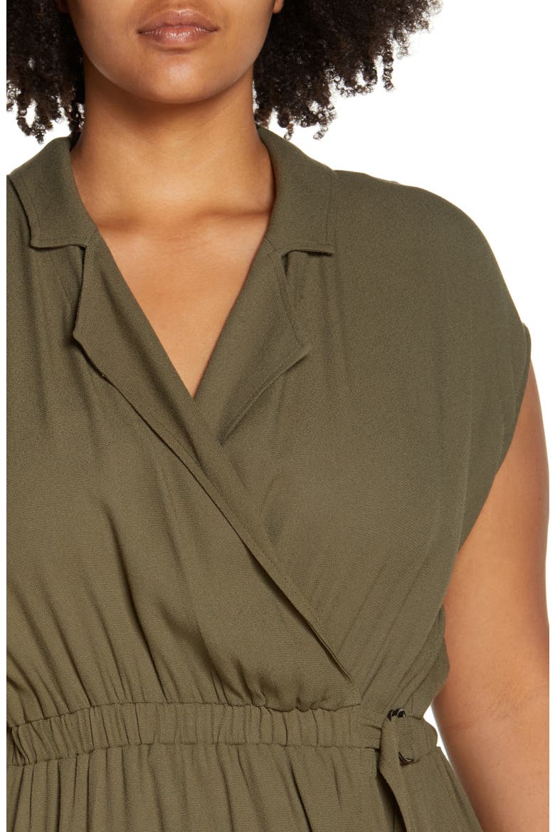 Cap Sleeve Wrap Shirdress, Alternate, color, OLIVE SARMA