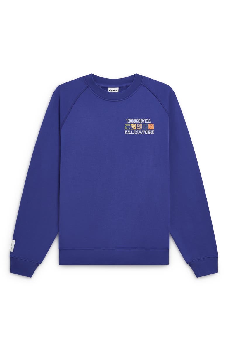 Diadora Legacy Embroidered Fleece Sweatshirt, Alternate, color, Navy