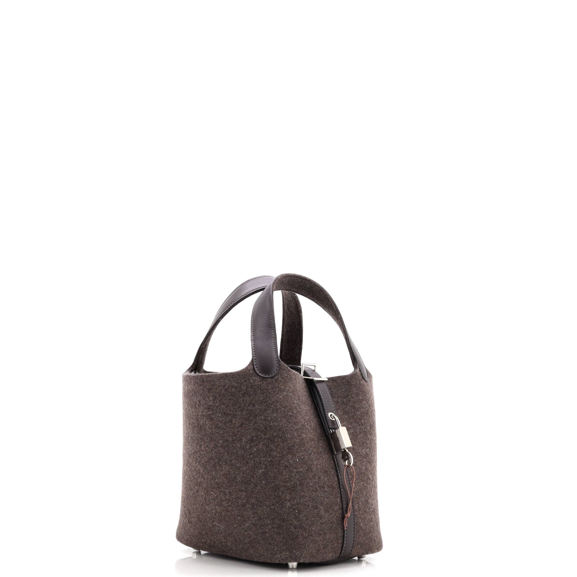 Pre-Owned Hermes Picotin Lock Bag Felt with Leather PM, Alternate, color, 