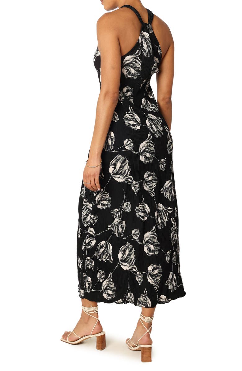 Petal & Pup Melody Floral Plissé Maxi Dress, Alternate, color, Black Floral
