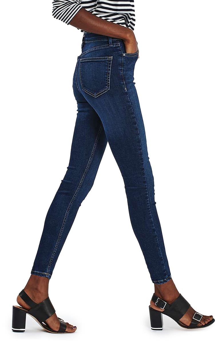 Topshop Jamie High Waist Ankle Skinny Jeans, Alternate, color, 