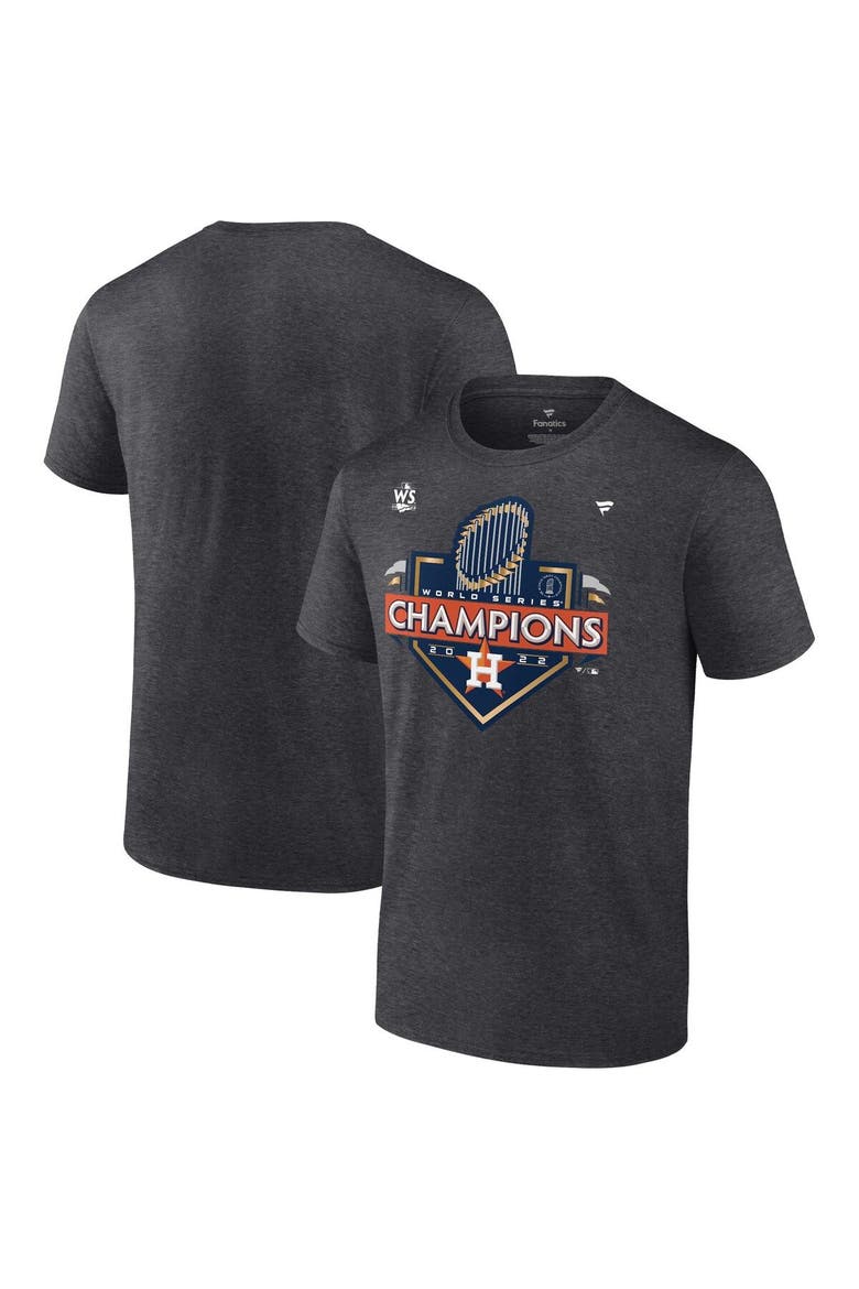 Men's Fanatics Branded Heather Charcoal Houston Astros 2022 World Series Champions Locker Room Big & Tall T-Shirt, Main, color, Heather Charcoal