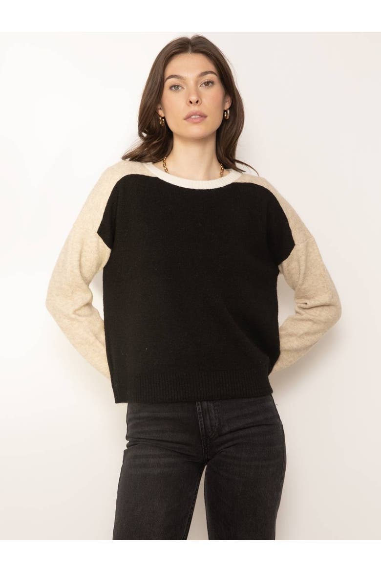 Deacon Blocked Crewneck, Main, color, BLK COMBO