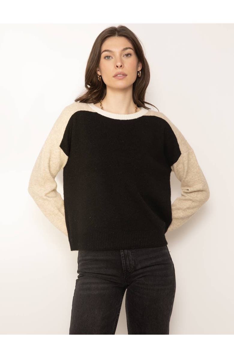 Central Park West Deacon Blocked Crewneck, Main, color, Blk Combo