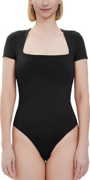 Kimi & Kai Women's Square Neck Short Sleeve Bodysuit