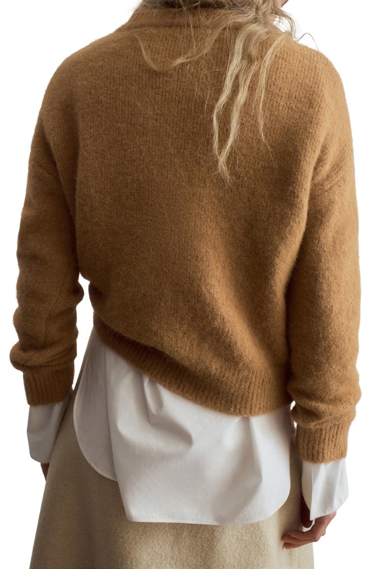 Crewneck Sweater, Alternate, color, MEDIUM BROWN