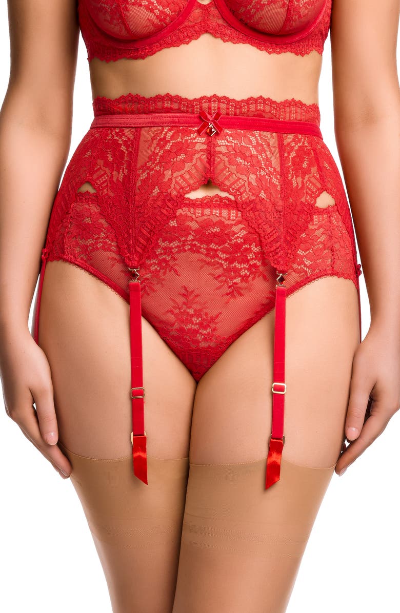 Dita Von Teese Floradora Lace Garter Belt, Main, color, 