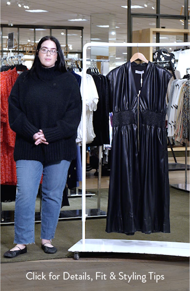 Lizzi Faux Leather Midi Dress, sales video thumbnail