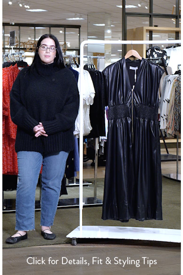 Lizzi Faux Leather Midi Dress video