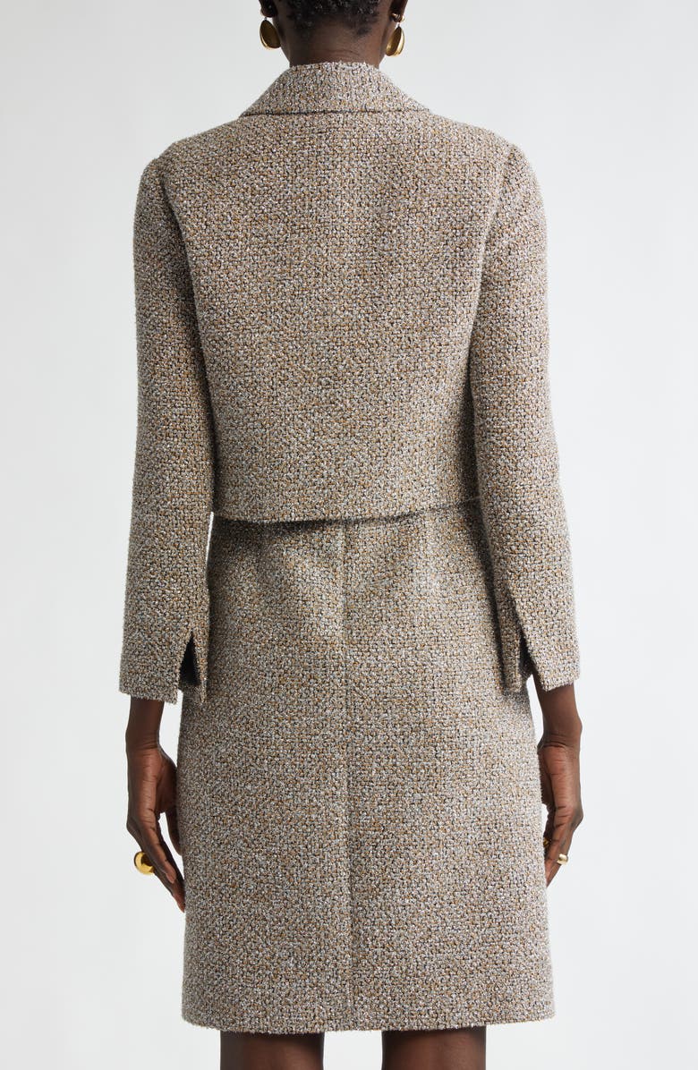 ST. JOHN Metallic Eyelash Tweed Jacket, Alternate, color, Shadow/ Silver/ Khaki Multi