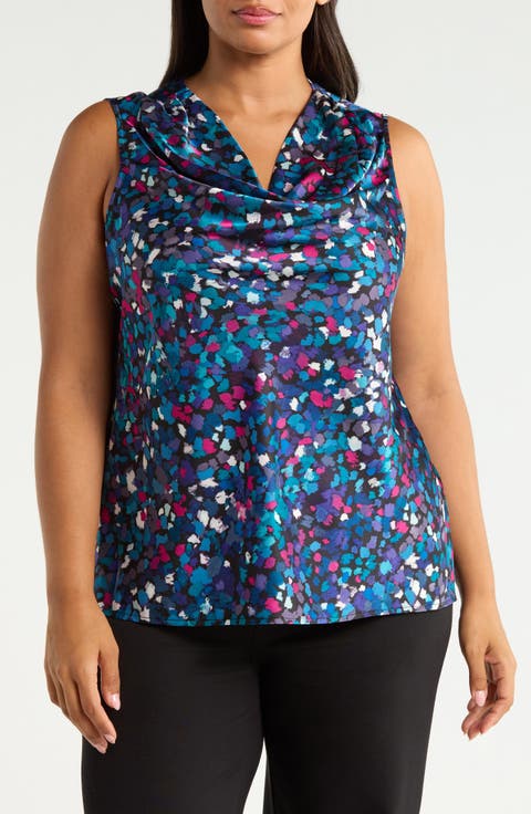Pleated Cowl Neck Top