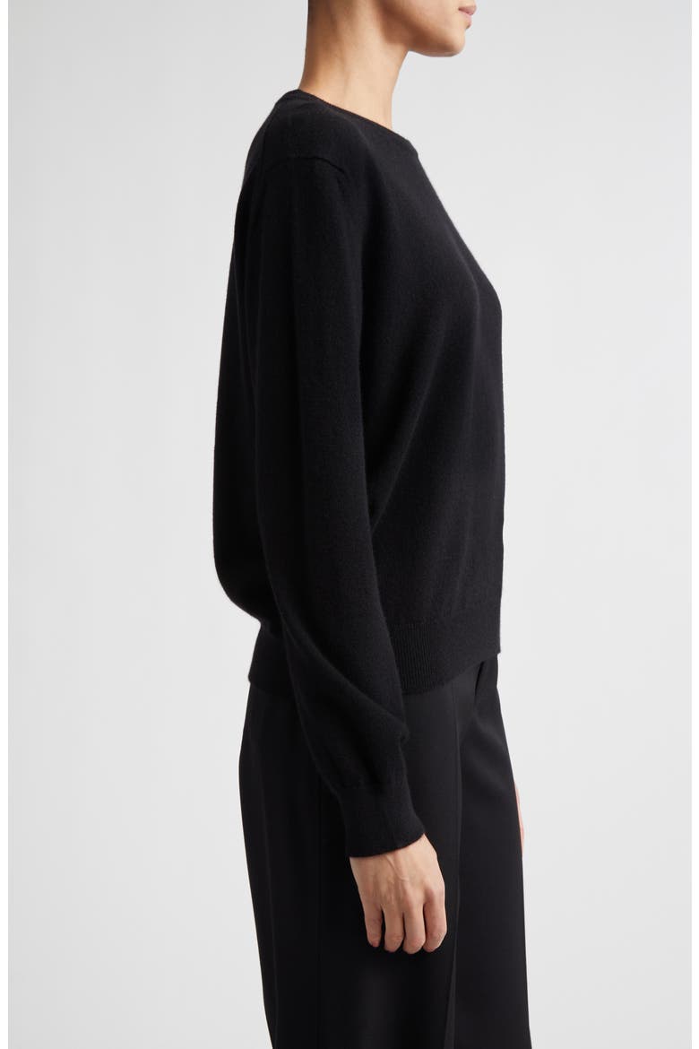 Lunan Cashmere Crewneck Sweater, Alternate, color, BLACK