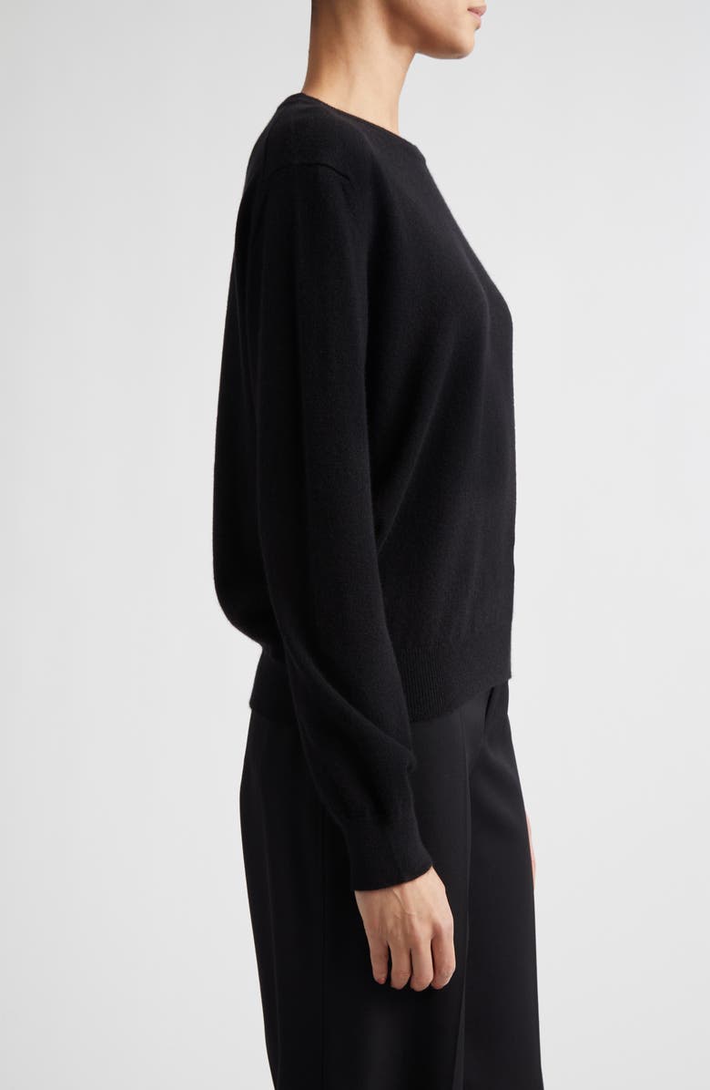 Johnstons of Elgin Lunan Cashmere Crewneck Sweater, Alternate, color, Black