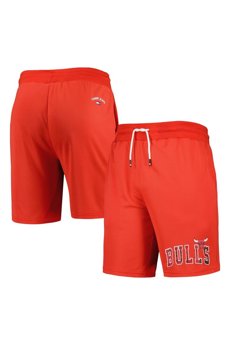 Men's Tommy Jeans Red Chicago Bulls Mike Mesh Basketball Shorts, Main, color, Red