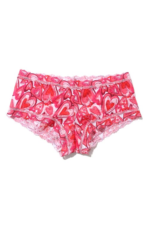 Hanky Panky Printed Signature Lace Boyshorts In Lots Of Love
