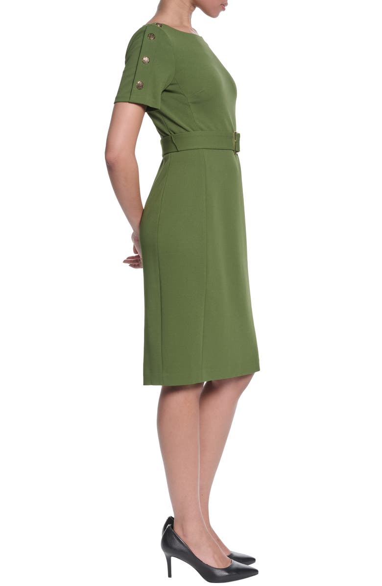 KARL LAGERFELD Belted Scuba Crepe Sheath, Alternate, color, 