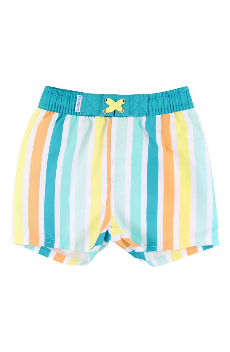 RuggedButts Kids' Poolside Stripe Swim Trunks, Main, color, 