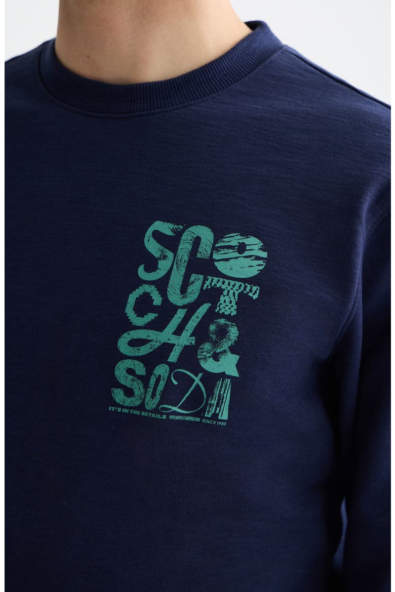Logo Graphic Crewneck Sweatshirt, Alternate, color, PEACOAT