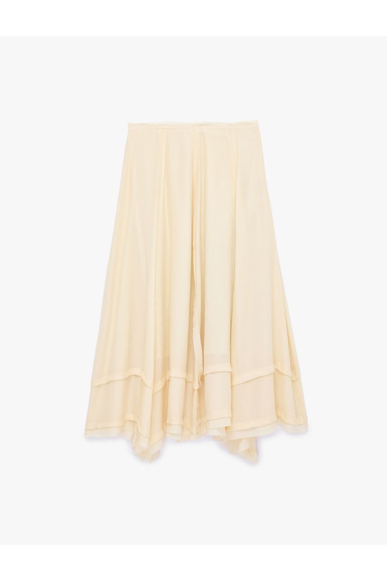 Asymmetric Trim Flowy Layered Midi Skirt, Alternate, color, BEIGE