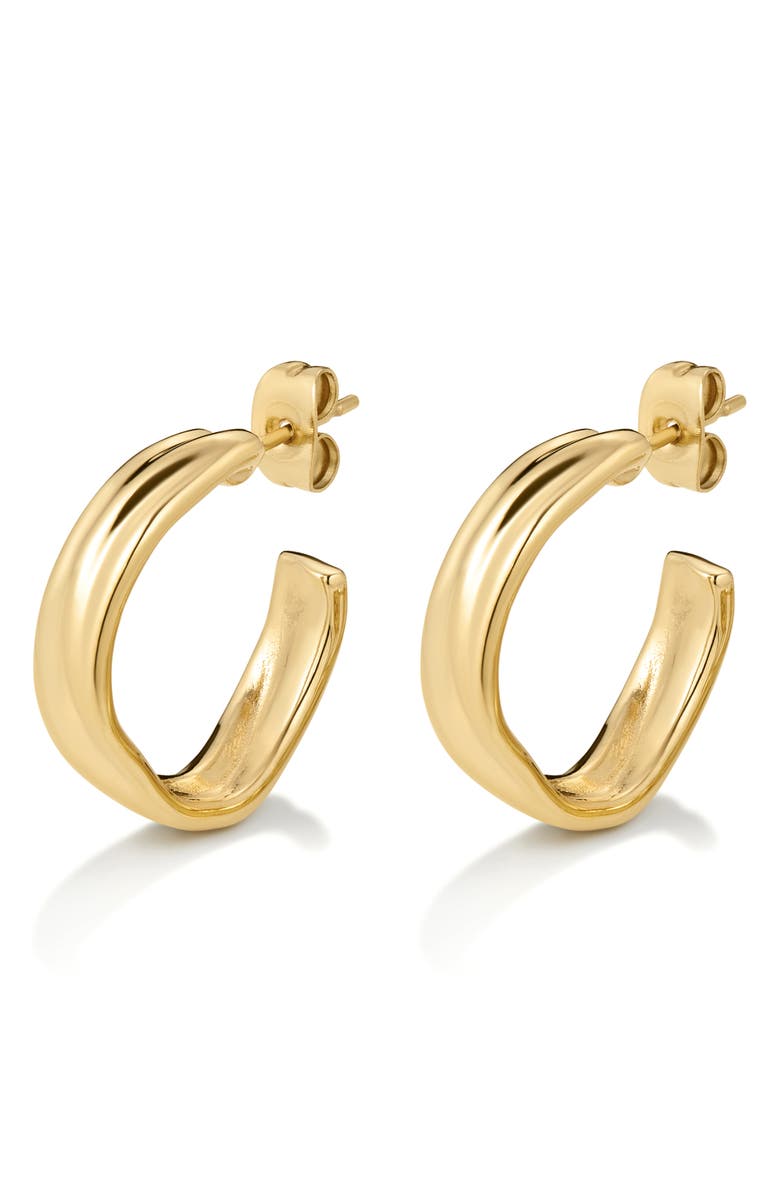 D.LOUISE Small Molten Hoop Earrings, Alternate, color, Gold