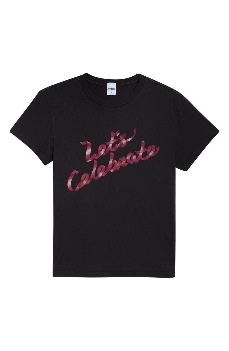 Re/Done Celebrate Graphic T-Shirt, Alternate, color, Washed Black