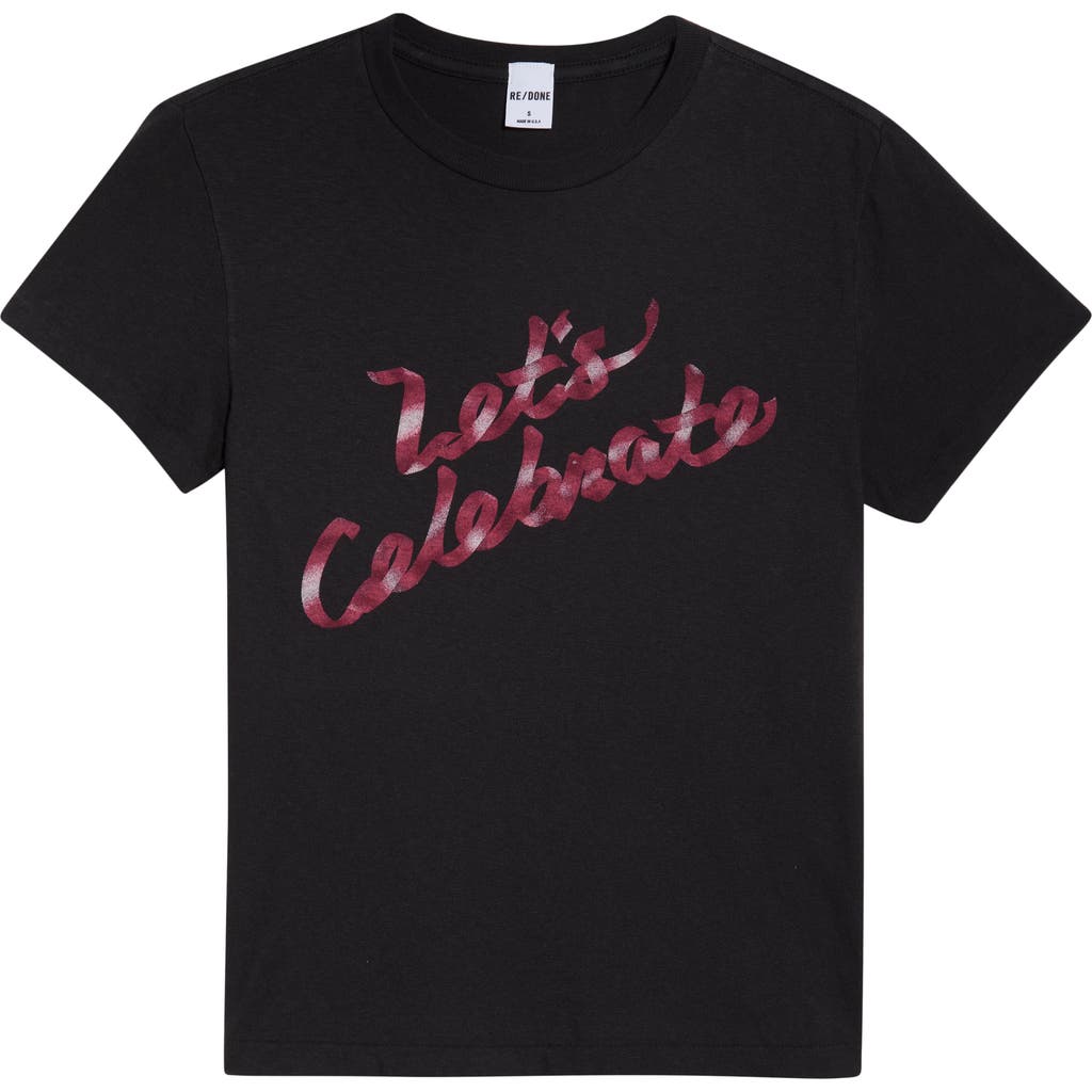 Re/done Celebrate Graphic T-shirt In Black