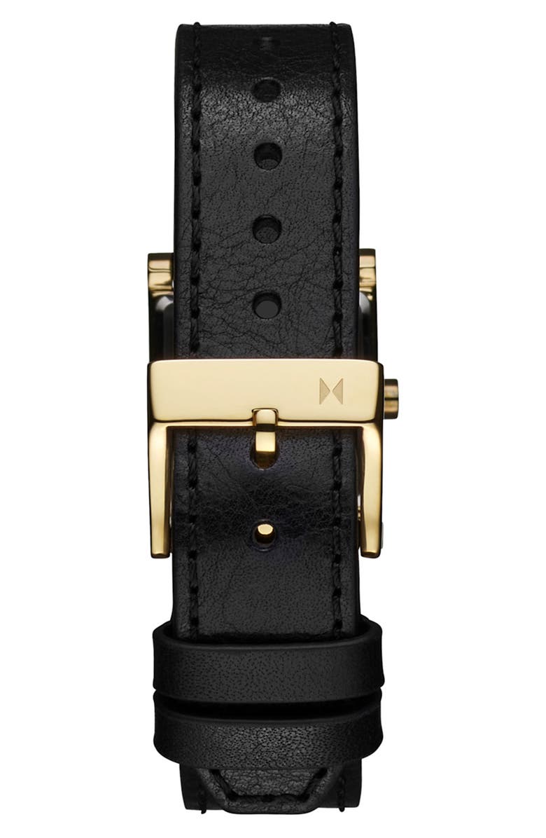 MVMT Marquee Square Leather Strap Watch, 22mm, Alternate, color, Black