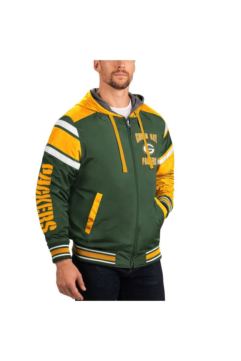 Men's G-III Sports by Carl Banks Green/Gray Green Bay Packers Extreme Full Back Reversible Hoodie Full-Zip Jacket, Alternate, color, Green
