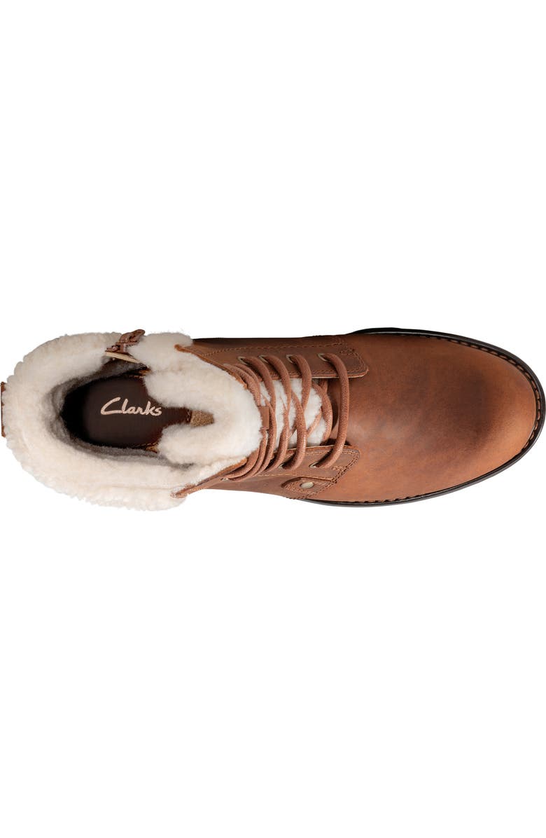 Clarks<sup>®</sup> Orinoco Faux Shearling Trim Waterproof Hiking Boot, Alternate, color,