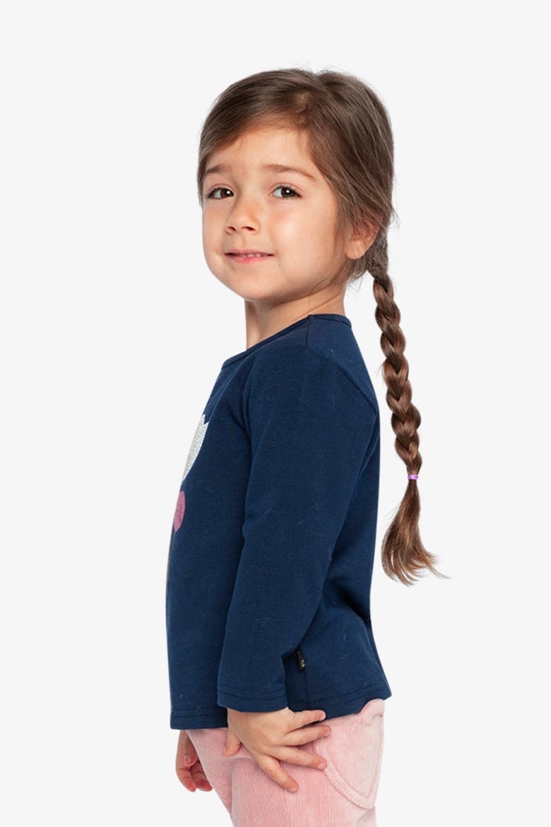 Organic Cotton Heart Balloon Long Sleeve T-Shirt, Alternate, color, Royal Blue and Pink
