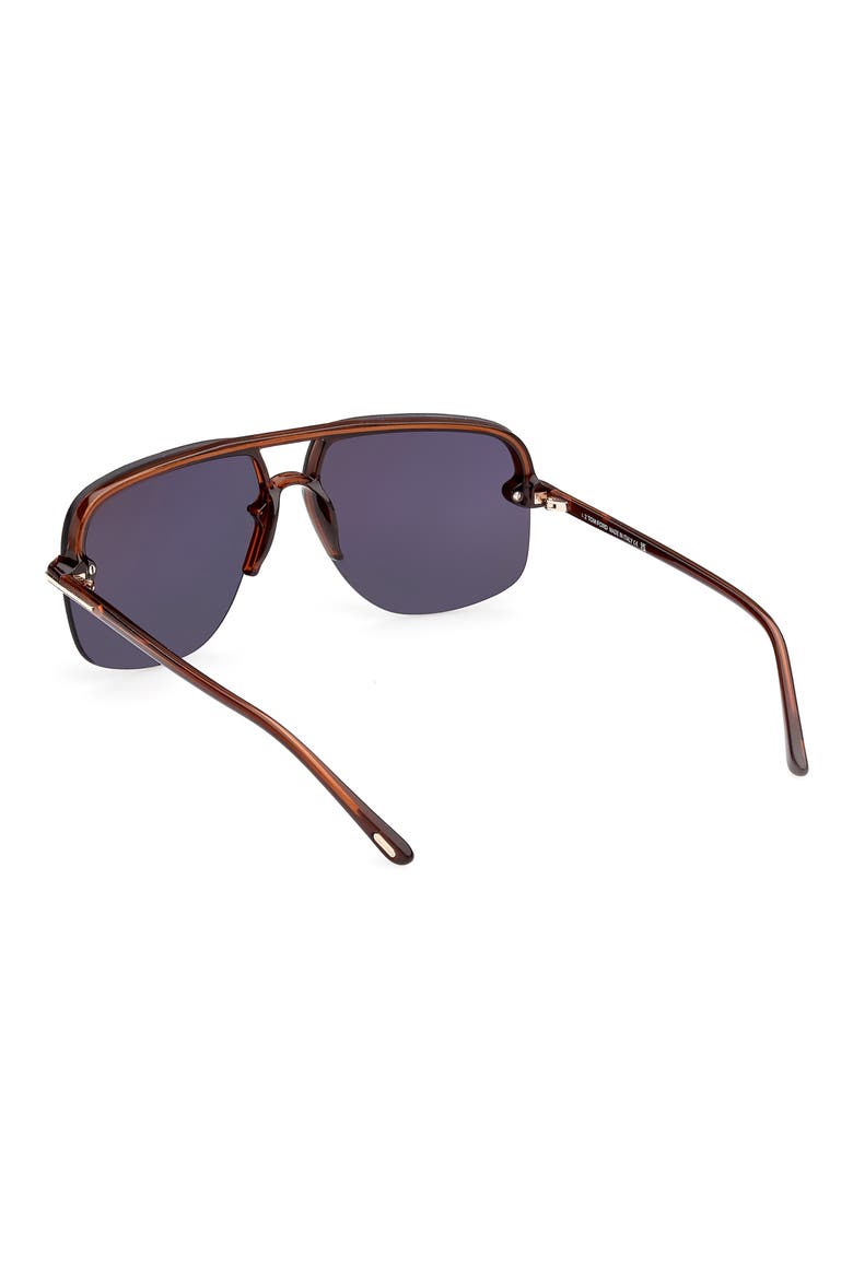 Hugo-02 63mm Oversize Navigator Sunglasses, Alternate, color, SHINY LIGHT BROWN / BLUE