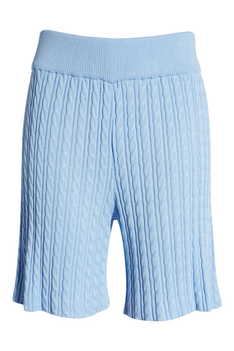 Cable Knit Shorts, Alternate, color, CIRRUS BLUE