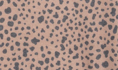 Loveappella Brushed Animal Print Long Sleeve Crewneck Top In Neutral