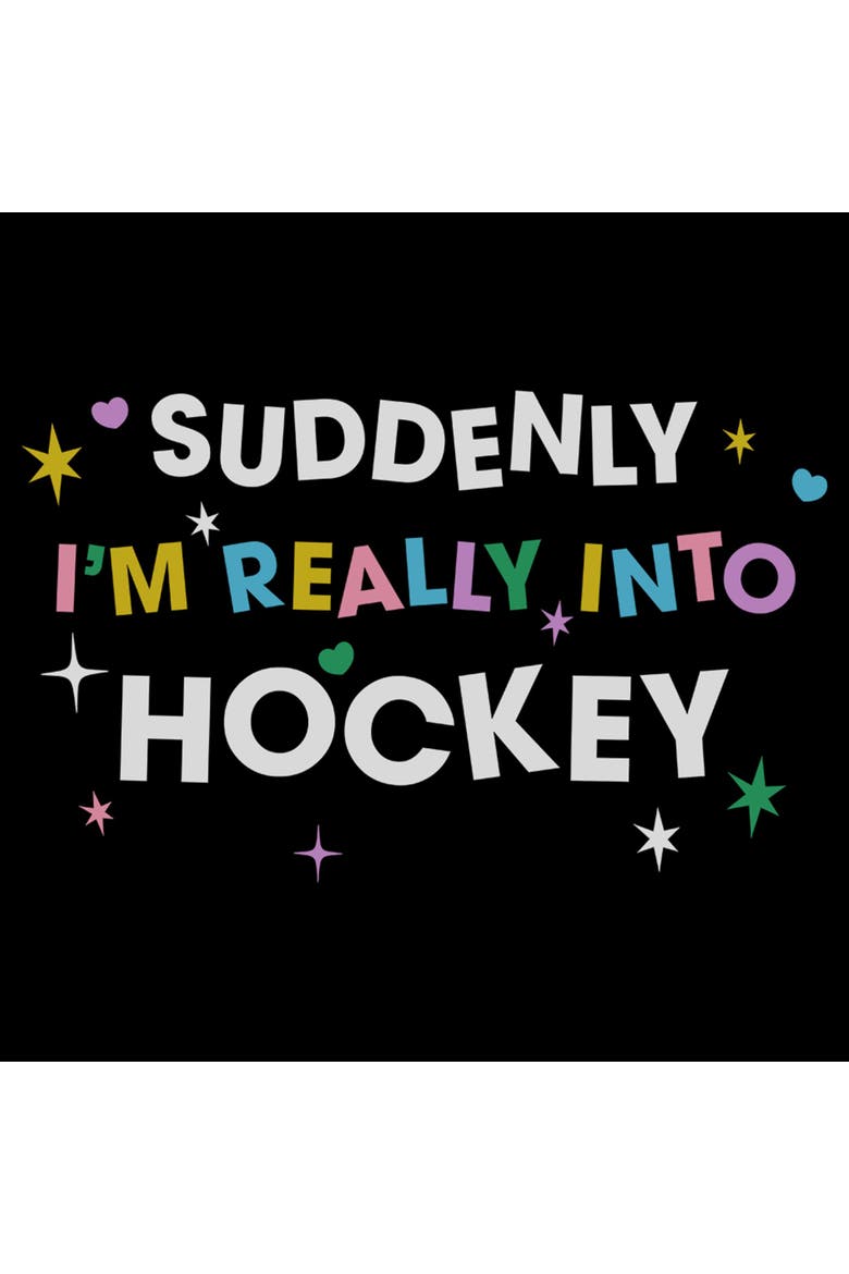 Men's Lost Gods Really Into Hockey Colors  Graphic T-Shirt, Alternate, color, Black