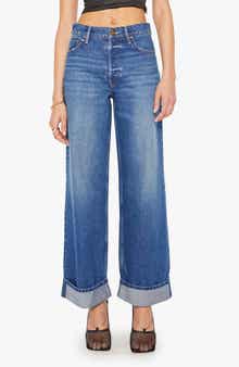 MOTHER The Smoothie Skimp Cuffed Wide Leg Jeans