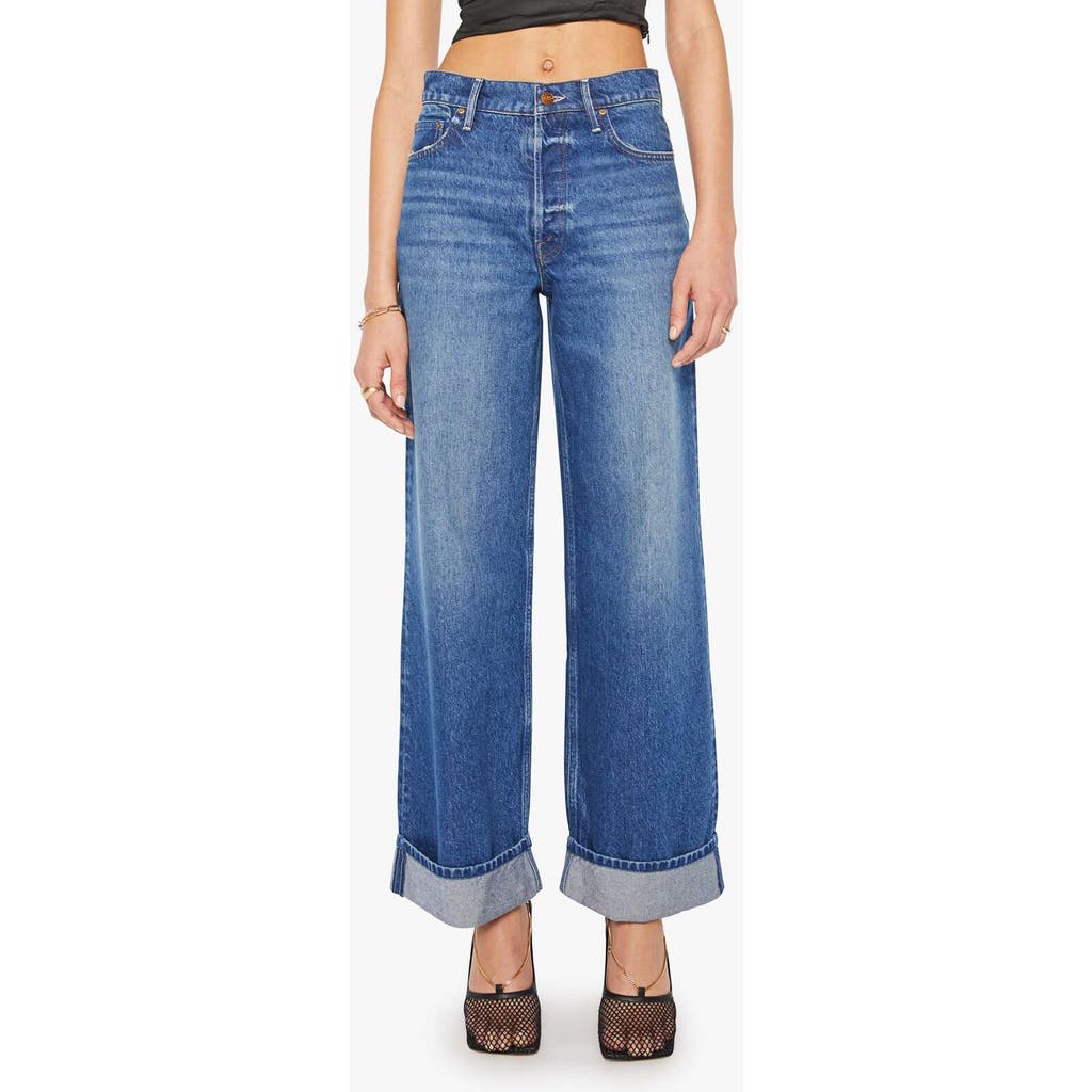 Mother The Smoothie Skimp Cuffed Wide Leg Jeans In Blue