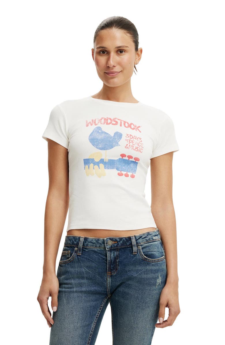 Cotton On Women's The Lcn Graphic Tiny Tee, Main, color, Woodstock 3 Days Vintage