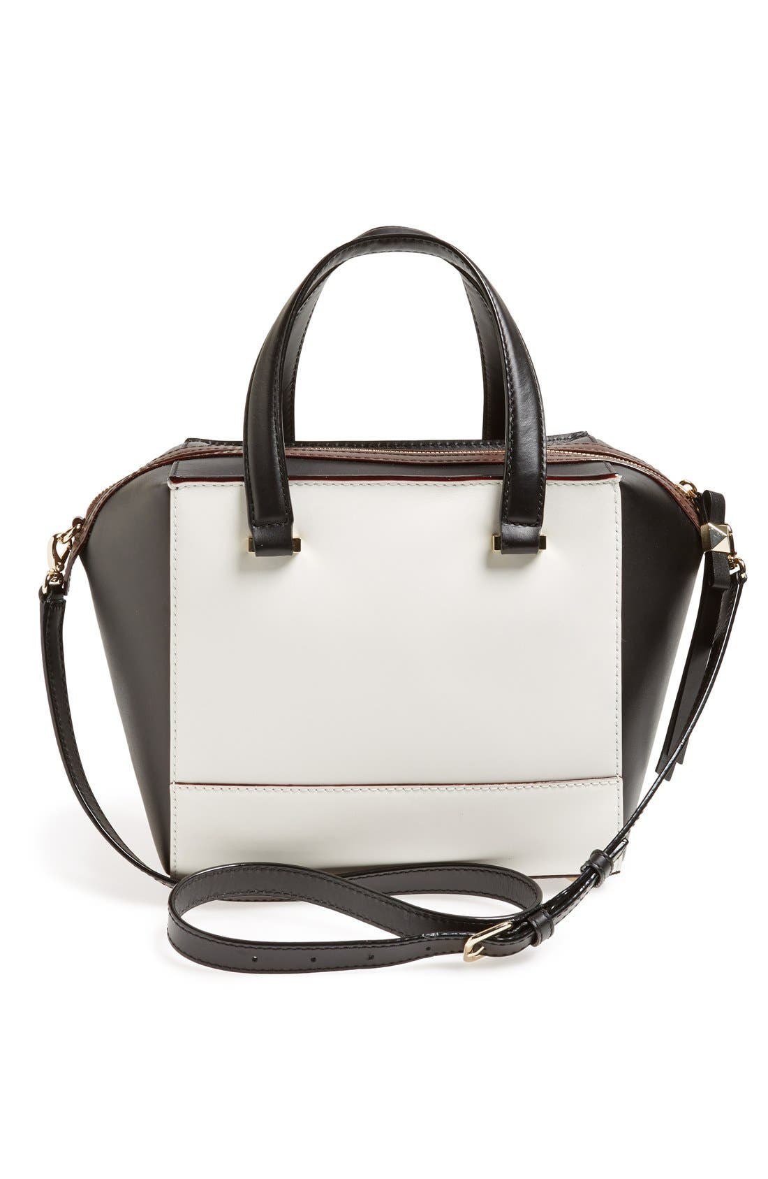 'small 2 park avenue beau' satchel, Alternate, color, DARK N STORMY/CREAM/BLACK