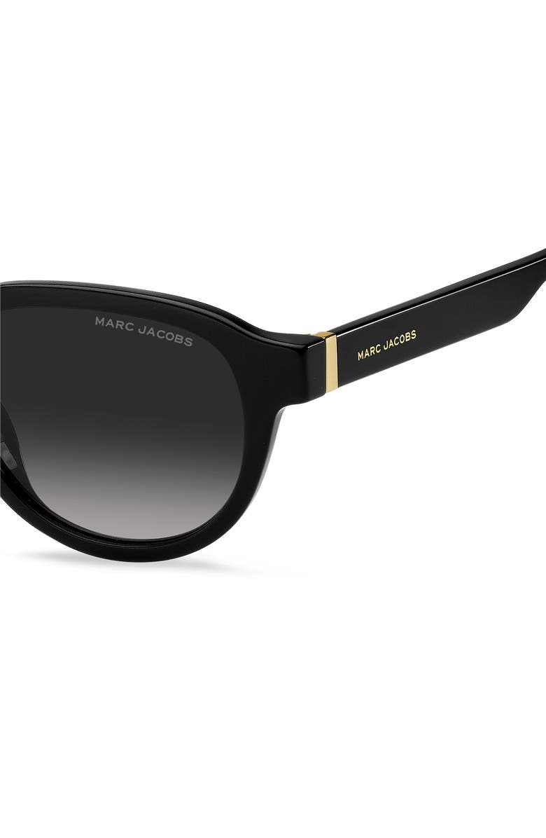 Marc Jacobs 52mm Round Sunglasses, Alternate, color, Black