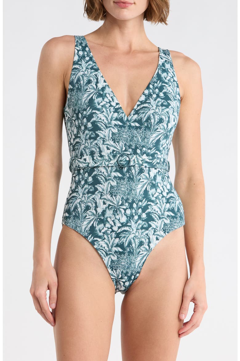 Michelle One-Piece Swimsuit, Main, color, SEA MOSS/W